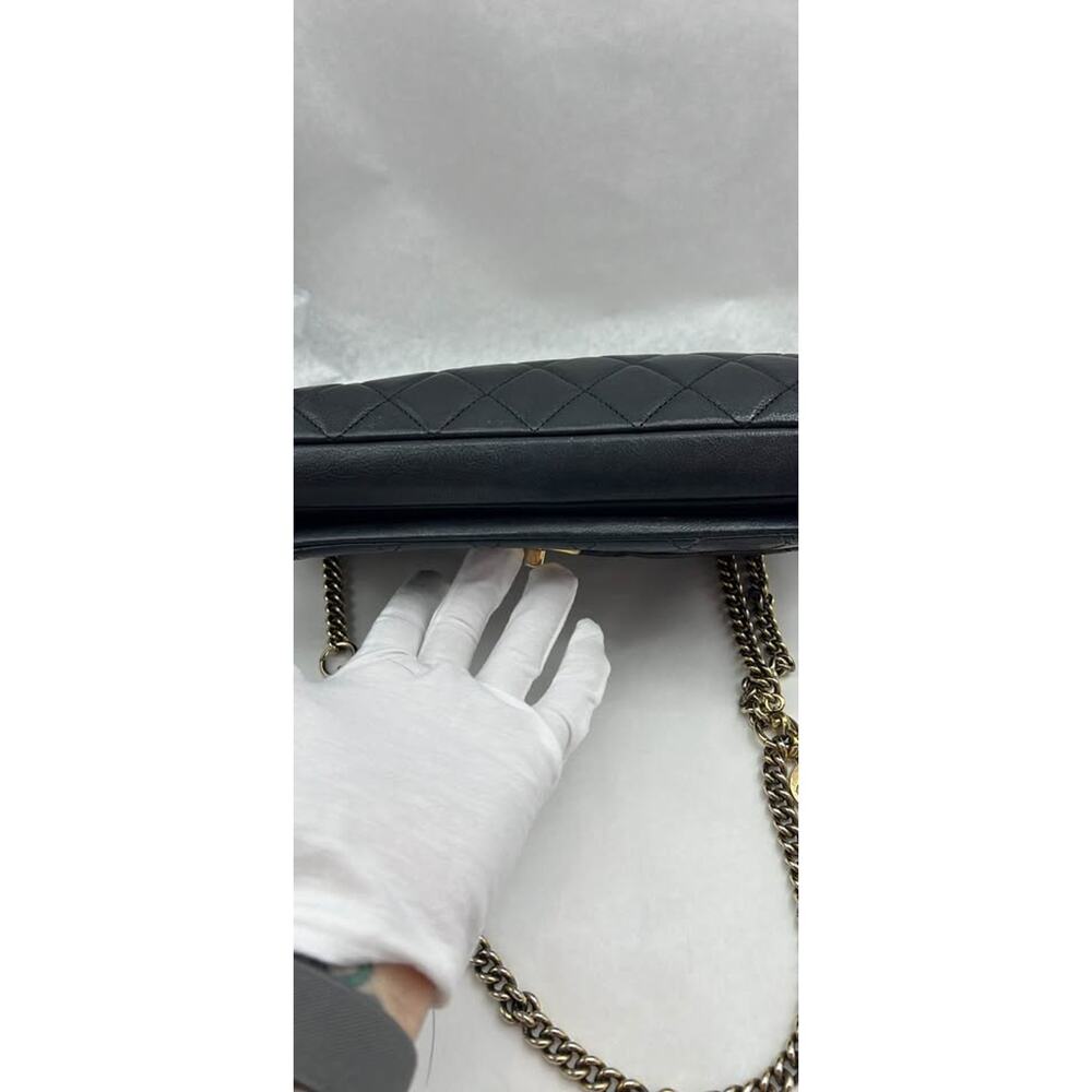 Chanel Vintage Classic Flap BlackLambskin Gold Hardware Quilted Double Chain Bag - Picture 8 of 10